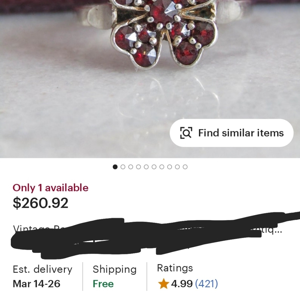 Rare Vintage Rhodolite Garnet Rings. 4 Seperate Bands in Sterling Silver! Sz 7! - Picture 7 of 7